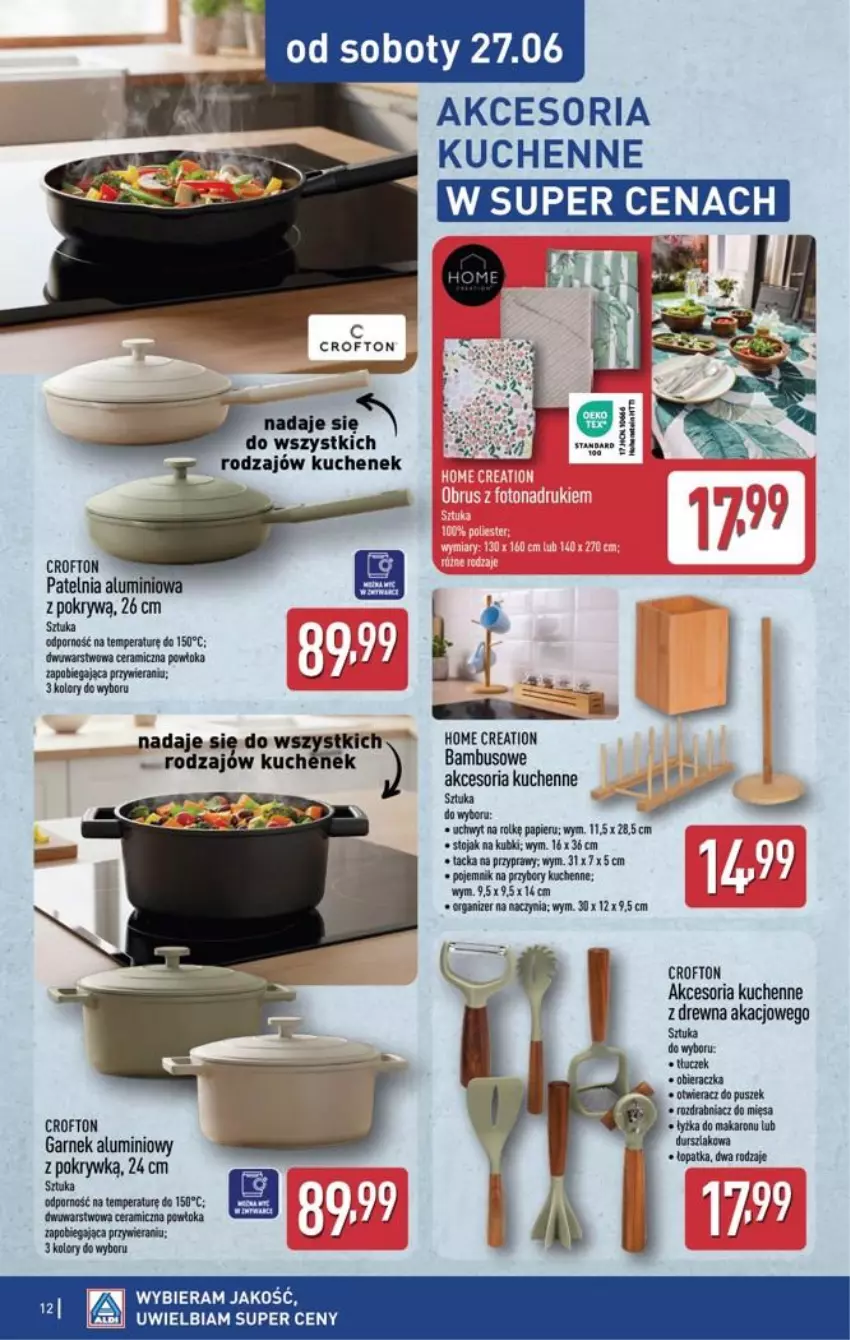 Gazetka promocyjna Aldi - Ostatnie sztuki w wybranych sklepach - ważna 24.06 do 27.06.2026 - strona 12 - produkty: Organizer, Otwieracz, Papier, Patelnia, Por, Przybory kuchenne, Stojak, Tłuczek