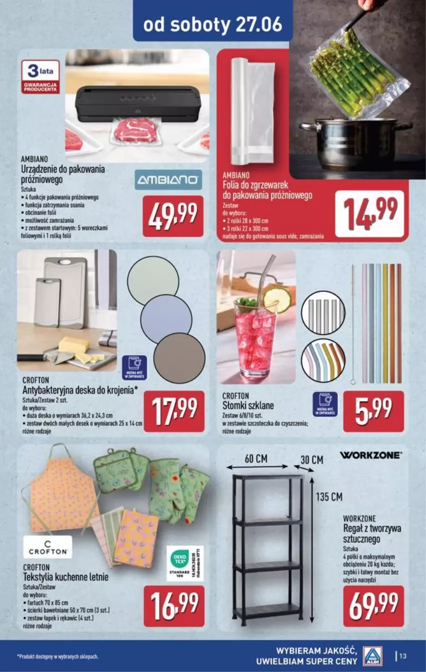 Gazetka promocyjna Aldi - Ostatnie sztuki w wybranych sklepach - ważna 24.06 do 27.06.2026 - strona 13 - produkty: Deska do krojenia, Regał, Szczoteczka