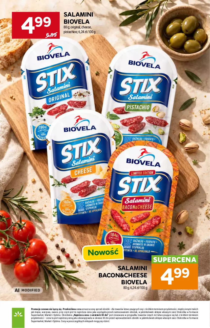 Gazetka promocyjna Stokrotka - Supermarket - ważna 29.10 do 04.11.2026 - strona 22 - produkty: Gin, Mięso, Optima, Owoce, Salami, Warzywa