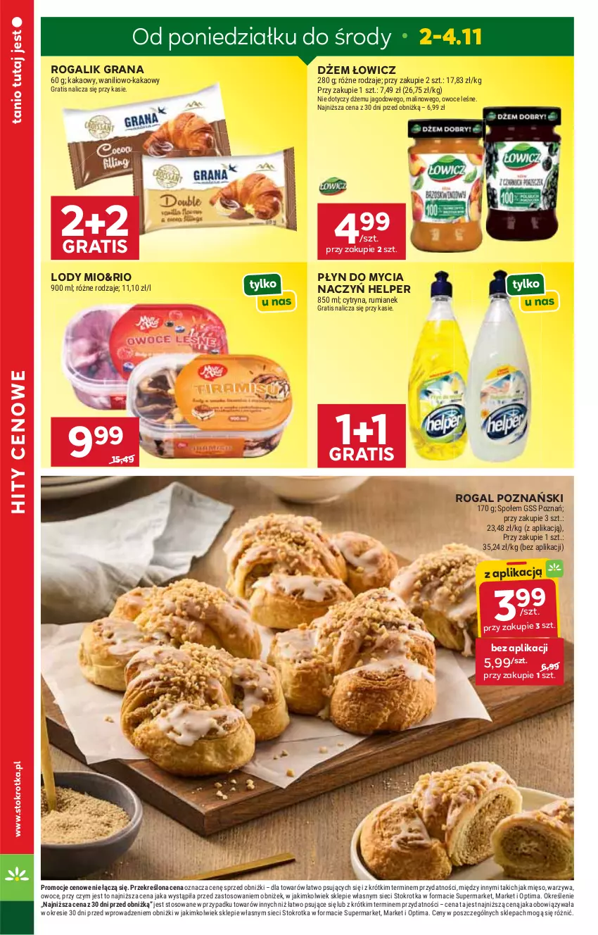 Gazetka promocyjna Stokrotka - Supermarket - ważna 29.10 do 04.11.2026 - strona 9 - produkty: Do mycia naczyń, Dżem, Gra, Kakao, Lody, Mięso, Optima, Owoce, Płyn do mycia, Płyn do mycia naczyń, Rogal, Rum, Warzywa