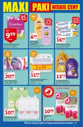 Gazetka promocyjna Auchan - Maxi Paki Niskie Ceny Supermarkety - Gazetka - ważna od 19.01 do 19.01.2022 - strona 5 - produkty: Płyn do kąpieli, Sok, Mus, Sok jabłkowy, Silan, Płyn do płukania, Szyna, Carefree, Dzieci, Wkładki, Woda, Fa