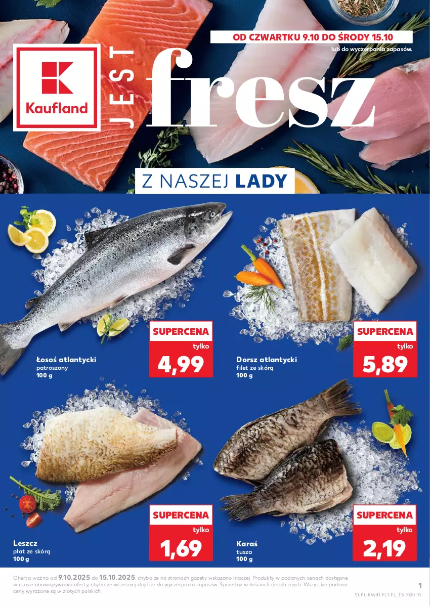 Gazetka promocyjna Kaufland - Kaufland - ważna 09.10 do 15.10.2025 - strona 1 - produkty: Dorsz, Tusz