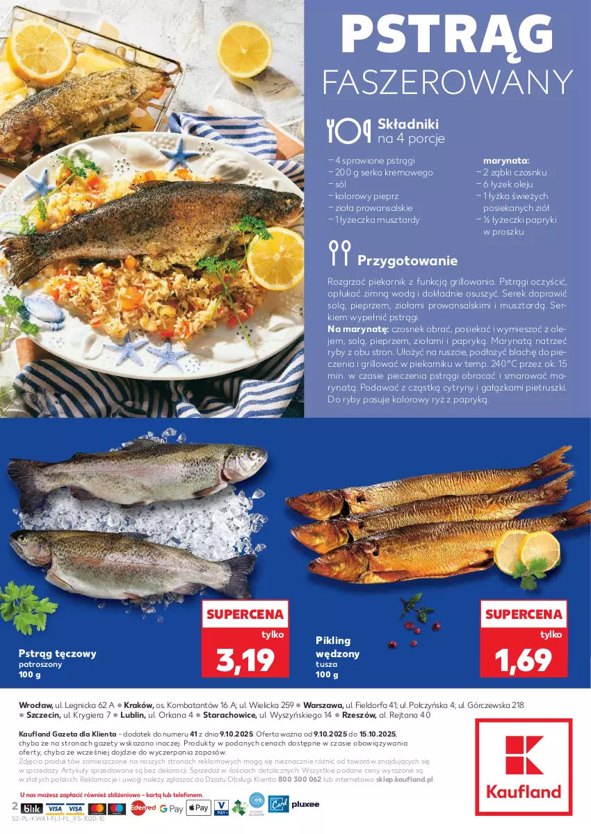 Gazetka promocyjna Kaufland - Kaufland - ważna 09.10 do 15.10.2025 - strona 2 - produkty: Cytryny, Czosnek, Fa, Grill, Mus, Olej, Orka, Piec, Piekarnik, Pieprz, Por, Pstrąg, Pstrąg tęczowy, Ryż, Ser, Serek, Sól, Tusz, Wagi