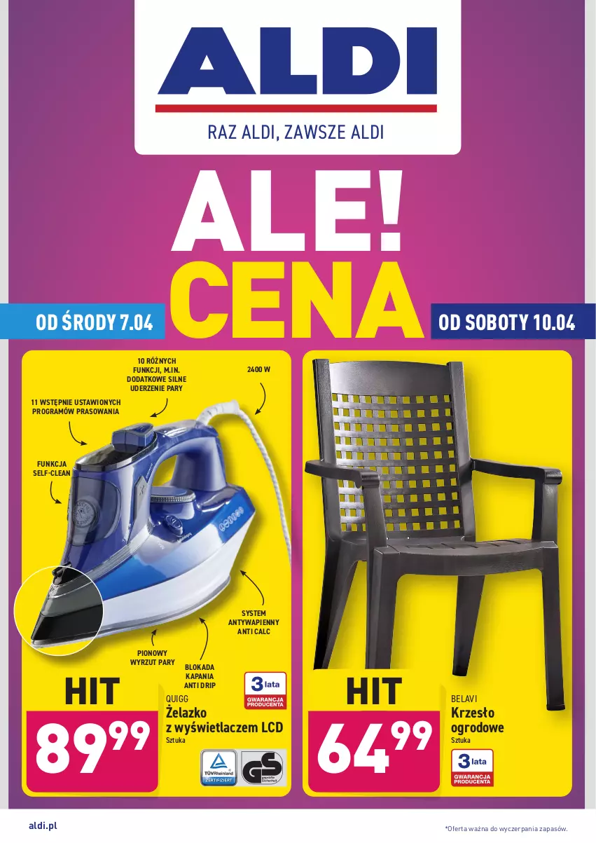 Gazetka promocyjna Aldi - Od Środy - ważna 07.04 do 10.04.2021 - strona 1 - produkty: Gra, Krzesło, Krzesło ogrodowe