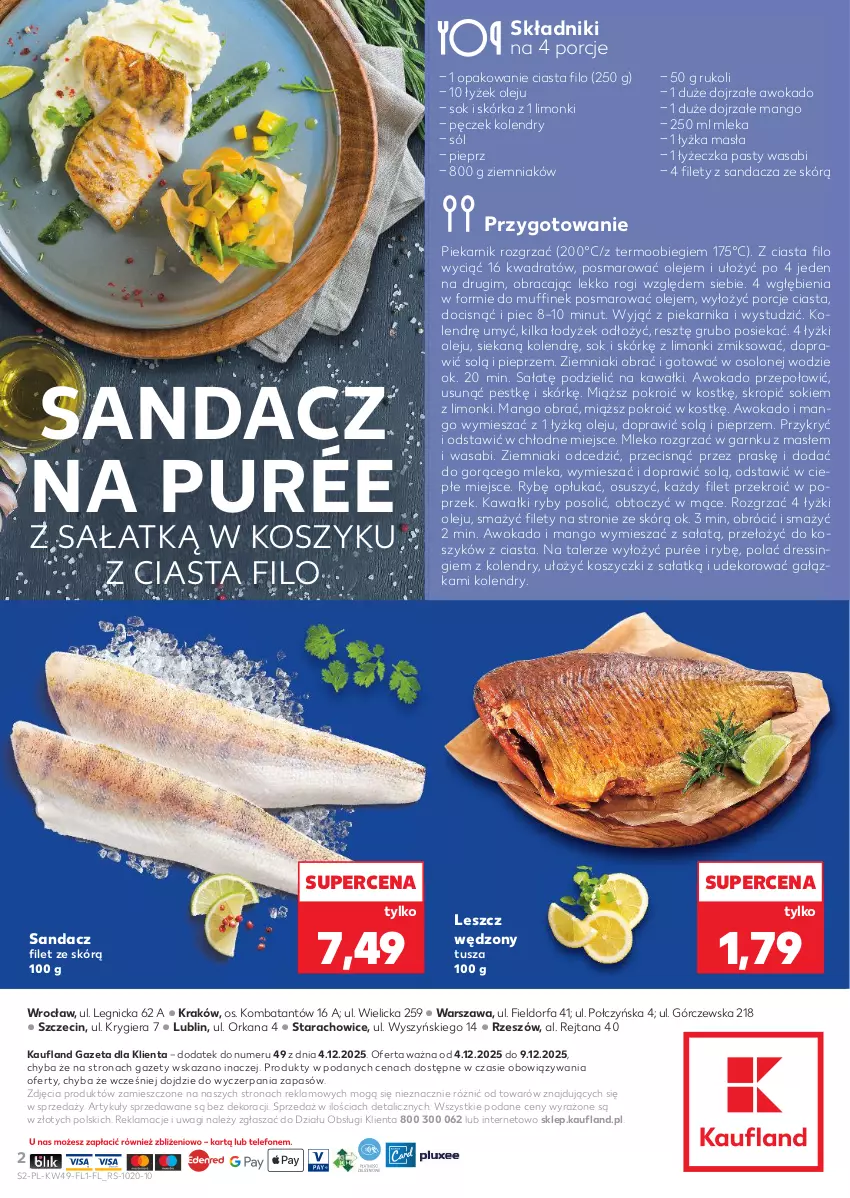 Gazetka promocyjna Kaufland - Kaufland - ważna 04.12 do 09.12.2025 - strona 2 - produkty: Dres, Fa, Kawa, Kosz, Mango, Mleko, Olej, Orka, Piec, Piekarnik, Pieprz, Por, Pur, Sałat, Sandacz, Sandacz filet, Sok, Sól, Talerz, Tusz, Wagi, Wasa, Ziemniaki
