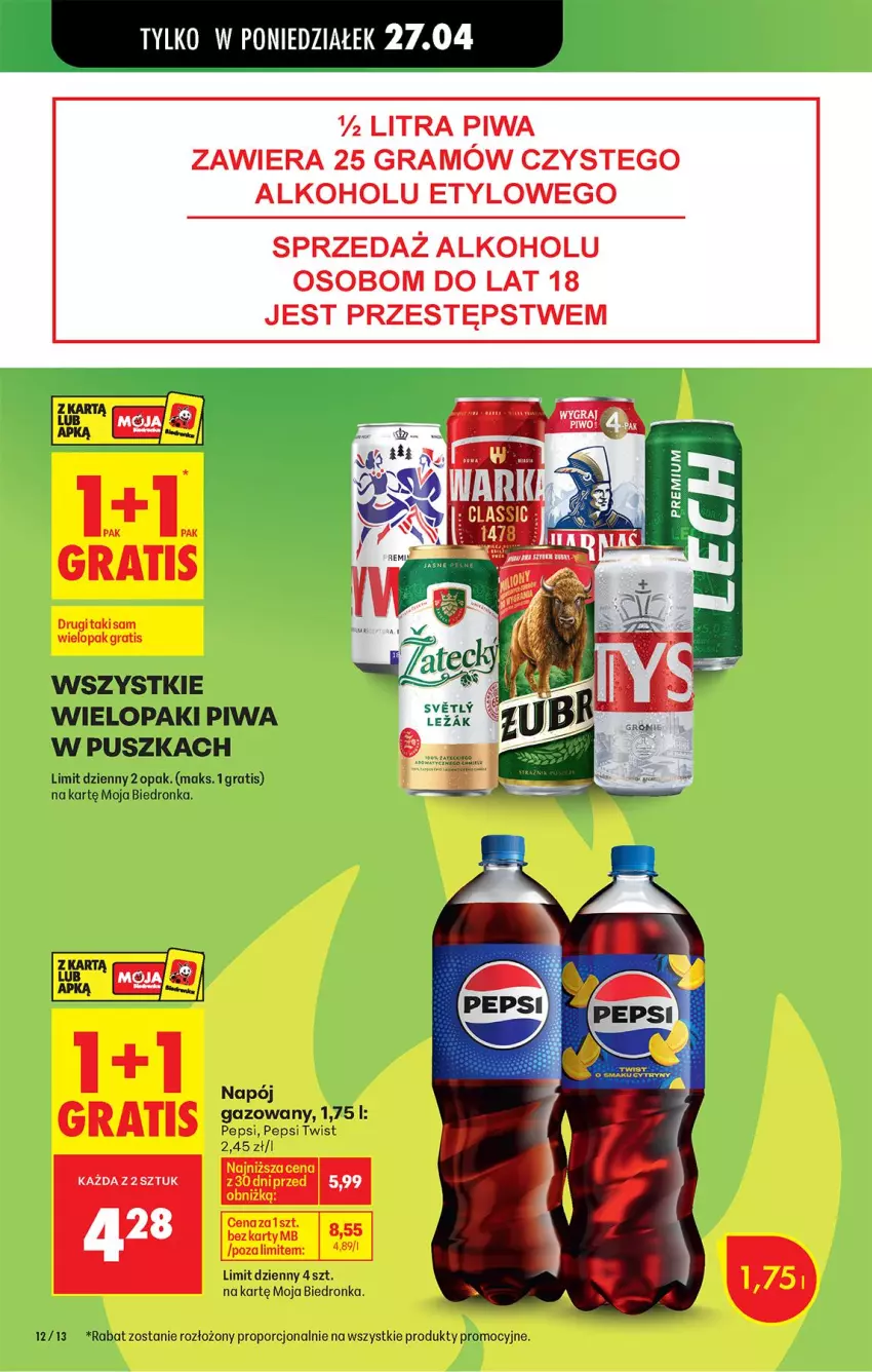 Gazetka promocyjna Biedronka - Od Poniedziałku - ważna 27.04 do 02.05.2026 - strona 19 - produkty: Gra, Napój, Pepsi, Piwa, Por