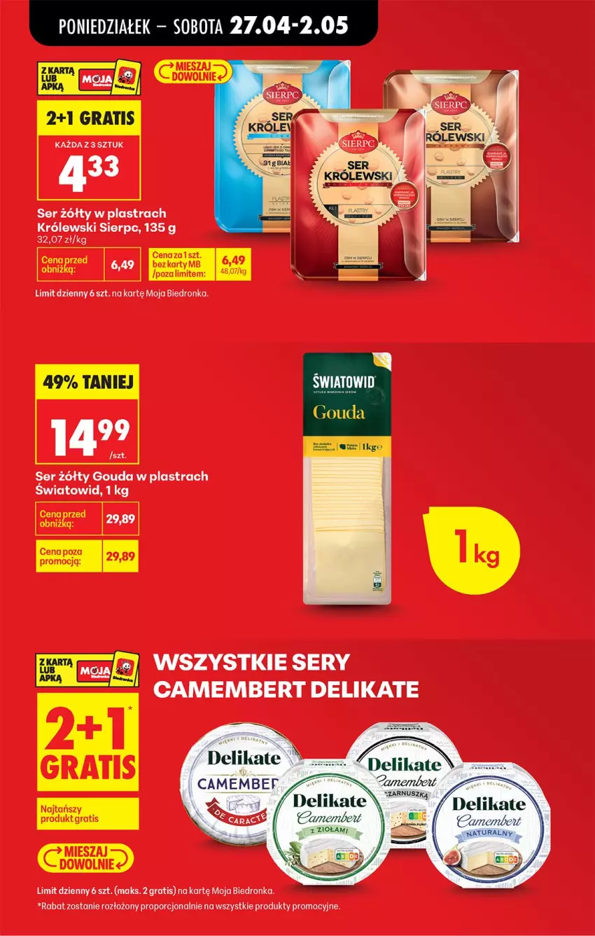Gazetka promocyjna Biedronka - Od Poniedziałku - ważna 27.04 do 02.05.2026 - strona 30 - produkty: Camembert, Gouda, Gra, Królewski, Por, Ser
