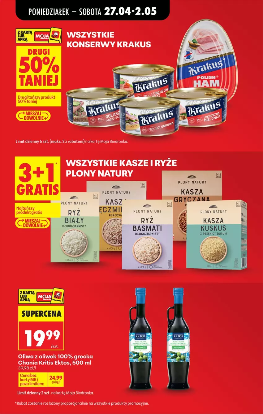 Gazetka promocyjna Biedronka - Od Poniedziałku - ważna 27.04 do 02.05.2026 - strona 32 - produkty: Krakus, Oliwa, Oliwa z oliwek, Por, Ryż, Ser
