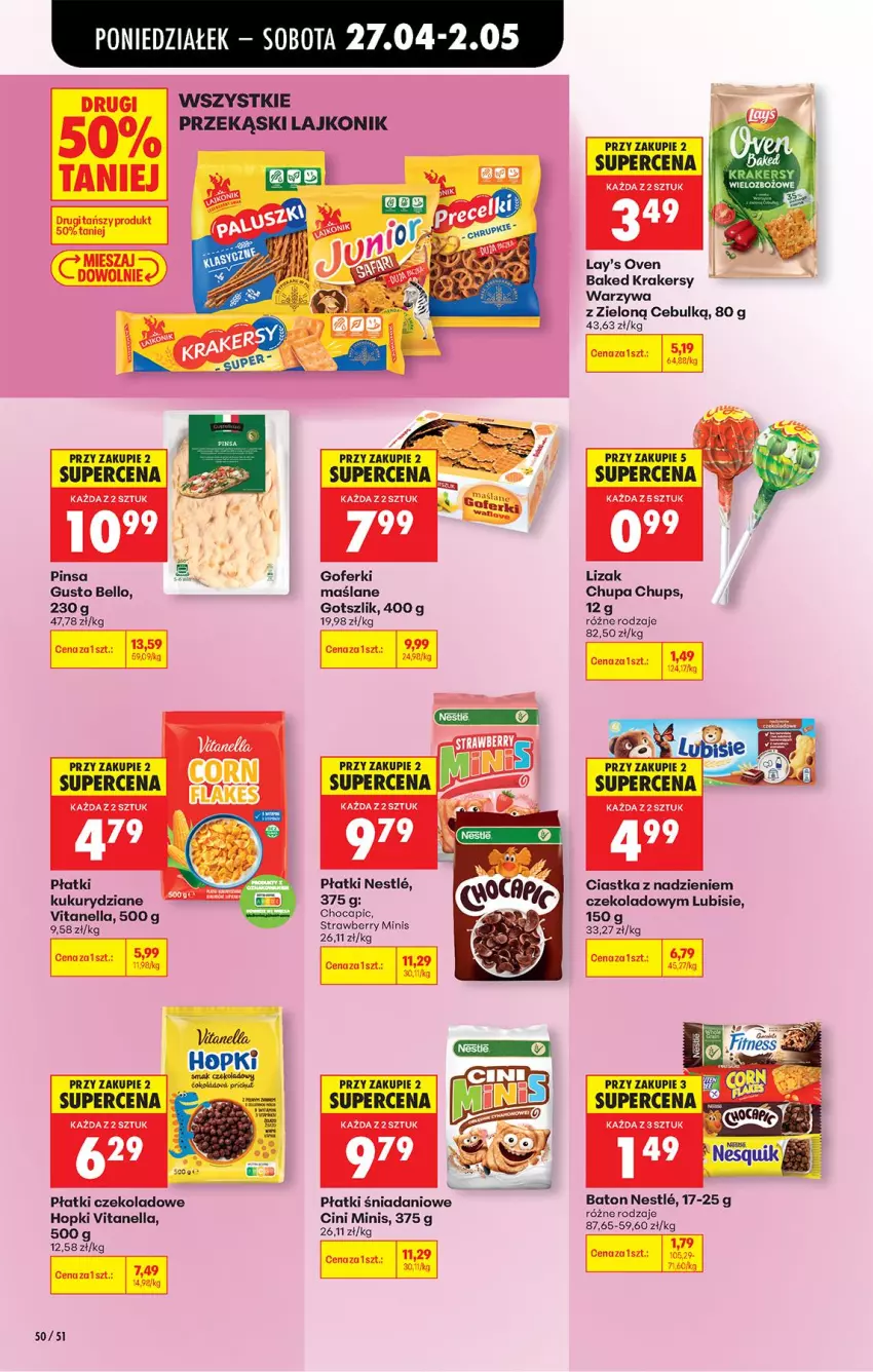 Gazetka promocyjna Biedronka - Od Poniedziałku - ważna 27.04 do 02.05.2026 - strona 59 - produkty: Baton, Bell, Chupa Chups, Ciastka, Cini Minis, Danio, Krakersy, Lajkonik, Lubisie, Warzywa