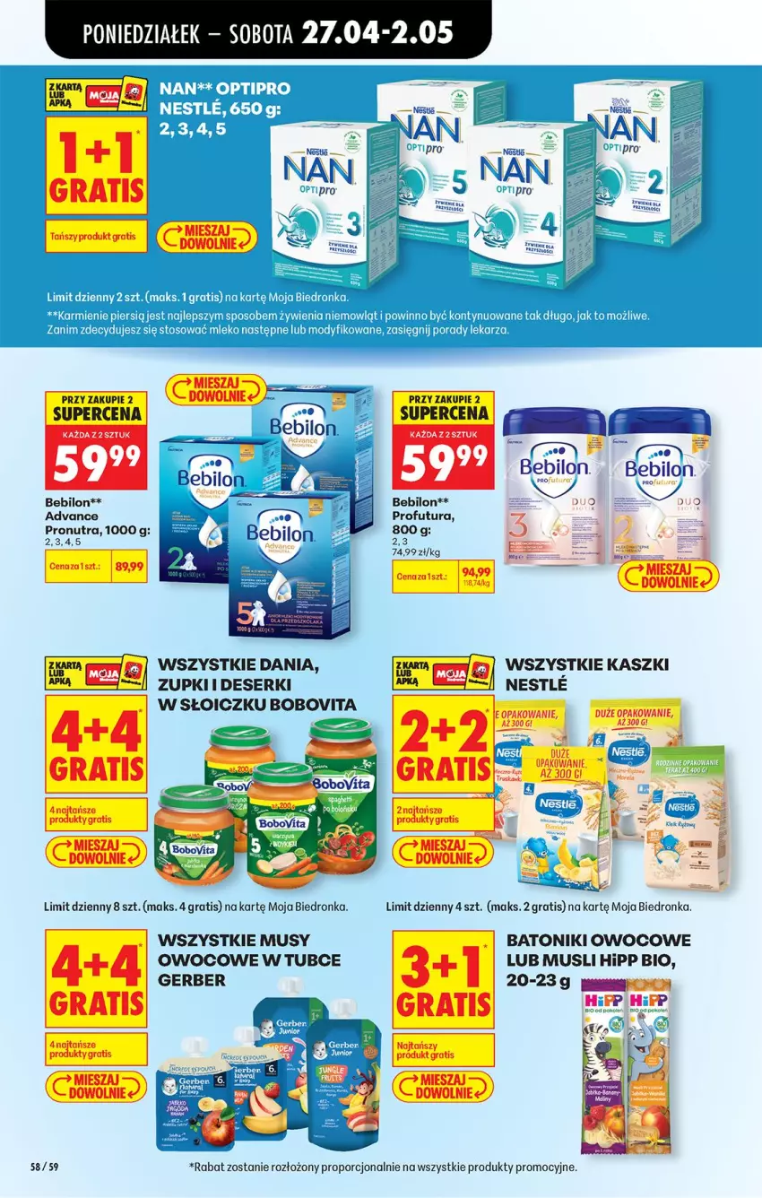 Gazetka promocyjna Biedronka - Od Poniedziałku - ważna 27.04 do 02.05.2026 - strona 67 - produkty: Baton, BEBILON, BoboVita, Deser, Gerber, Gra, HiPP, Hipp Bio, Mus, Por, Puma, Ser, Tonik