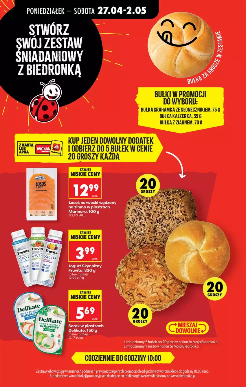 Gazetka promocyjna Biedronka - Od Poniedziałku - ważna 27.04 do 02.05.2026 - strona 73 - produkty: Bułka, Bułka grahamka, Gra, Jogurt, Kajzerka, Ser, Serek