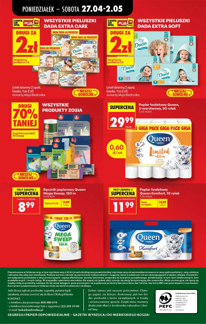 Gazetka promocyjna Biedronka - Od Poniedziałku - ważna 27.04 do 02.05.2026 - strona 92 - produkty: Dada, LG, Papier, Papier toaletowy, Ręcznik