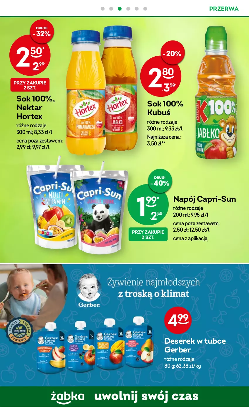 Gazetka promocyjna Żabka - ważna 24.05 do 06.06.2023 - strona 49 - produkty: Deser, Gerber, Hortex, Kubuś, Napój, Nektar, Ser, Serek, Sok