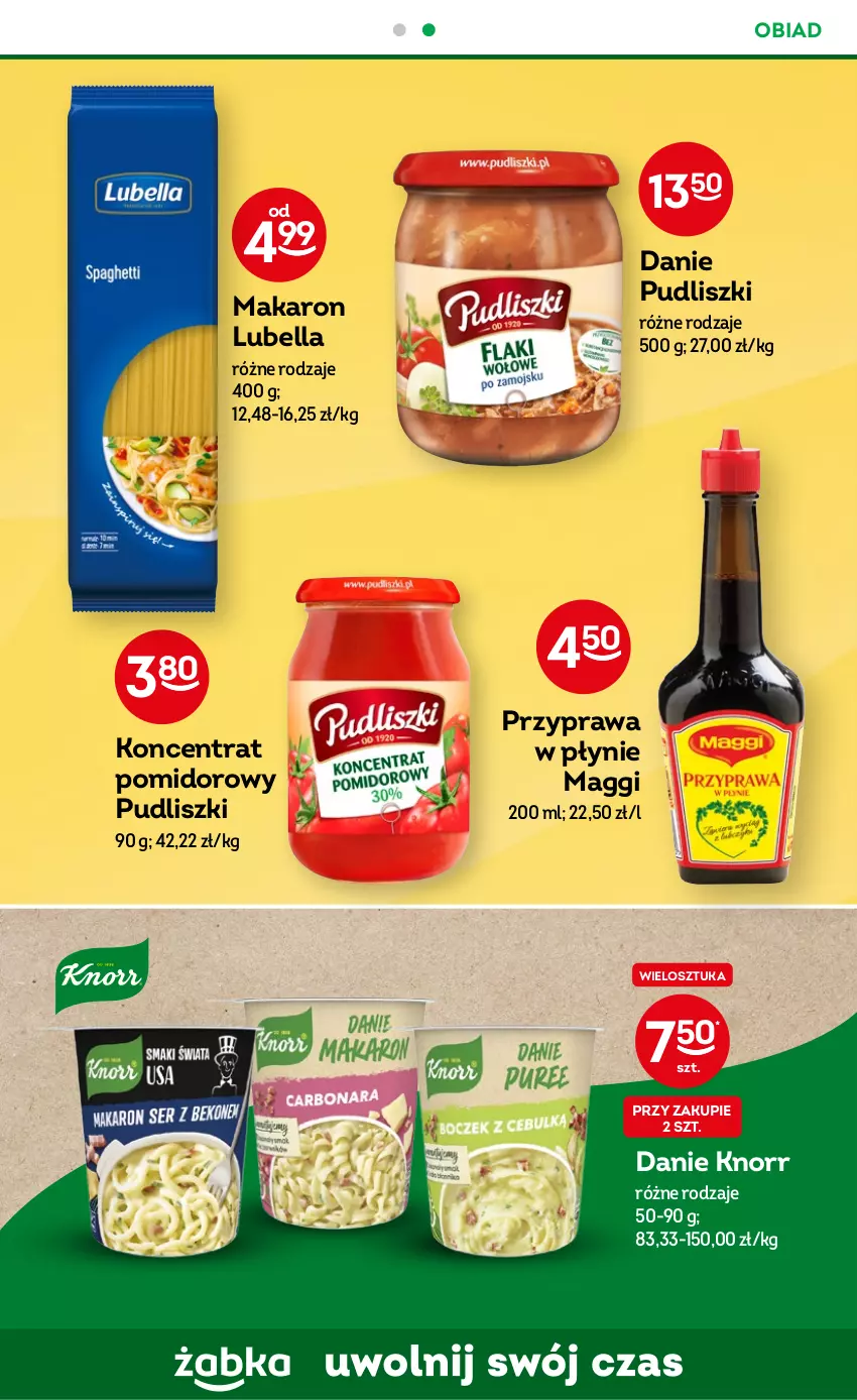 Gazetka promocyjna Żabka - ważna 24.05 do 06.06.2023 - strona 58 - produkty: Bell, Bella, Knorr, Koncentrat pomidorowy, Lubella, Maggi, Makaron, Przyprawa w płynie, Pudliszki