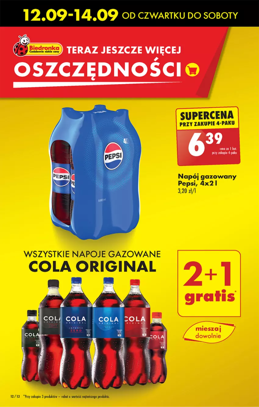 Gazetka promocyjna Biedronka - Od Czwartku - ważna 12.09 do 18.09.2024 - strona 12 - produkty: Gin, Napój, Napój gazowany, Napoje, Pepsi, Tera