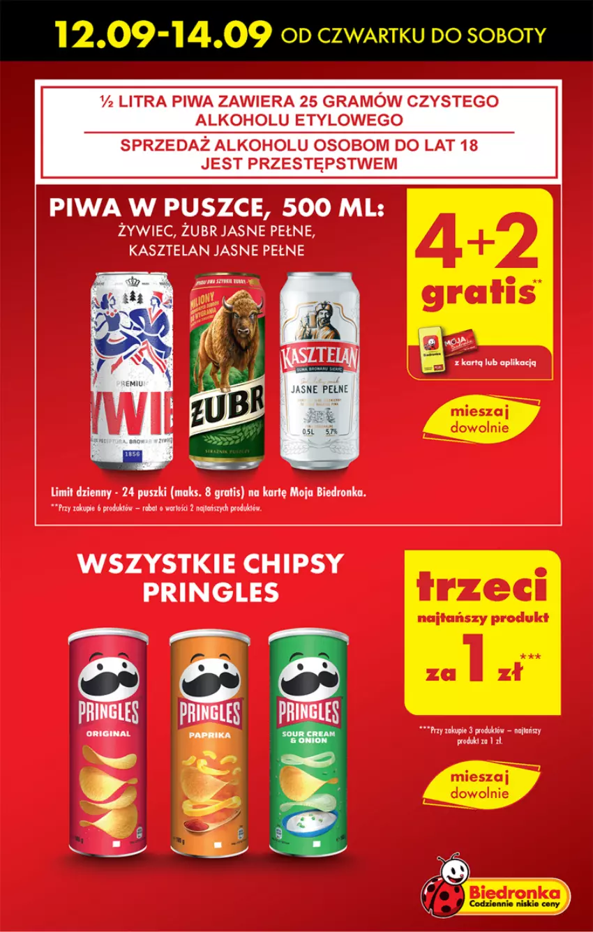 Gazetka promocyjna Biedronka - Od Czwartku - ważna 12.09 do 18.09.2024 - strona 13 - produkty: Chipsy, Gin, Gra, Kasztelan, Piwa, Pringles