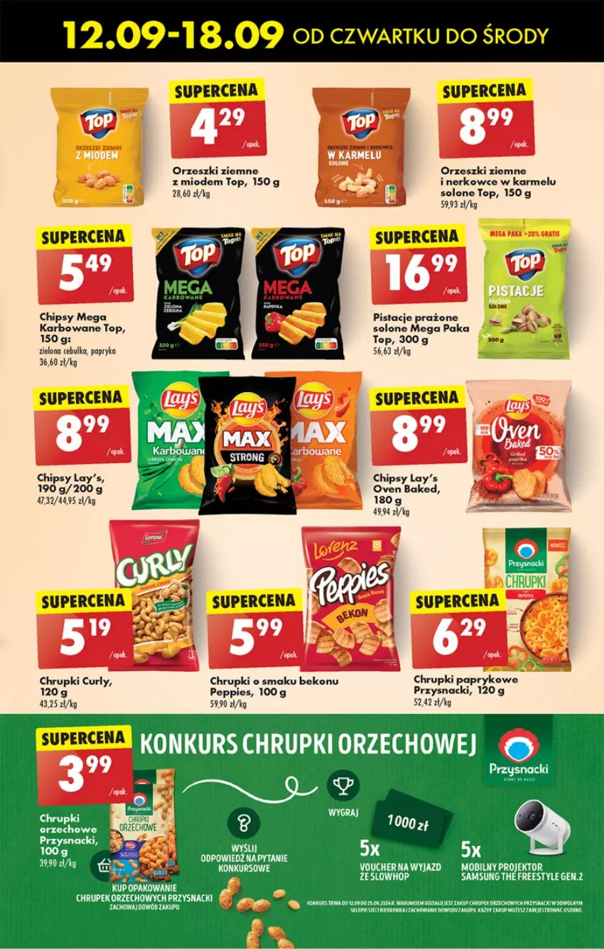 Gazetka promocyjna Biedronka - Od Czwartku - ważna 12.09 do 18.09.2024 - strona 49 - produkty: Beko, Chipsy, Chrupki, Mobil, Orzeszki, Orzeszki ziemne, Papryka, Pistacje, Przysnacki, Samsung, Top