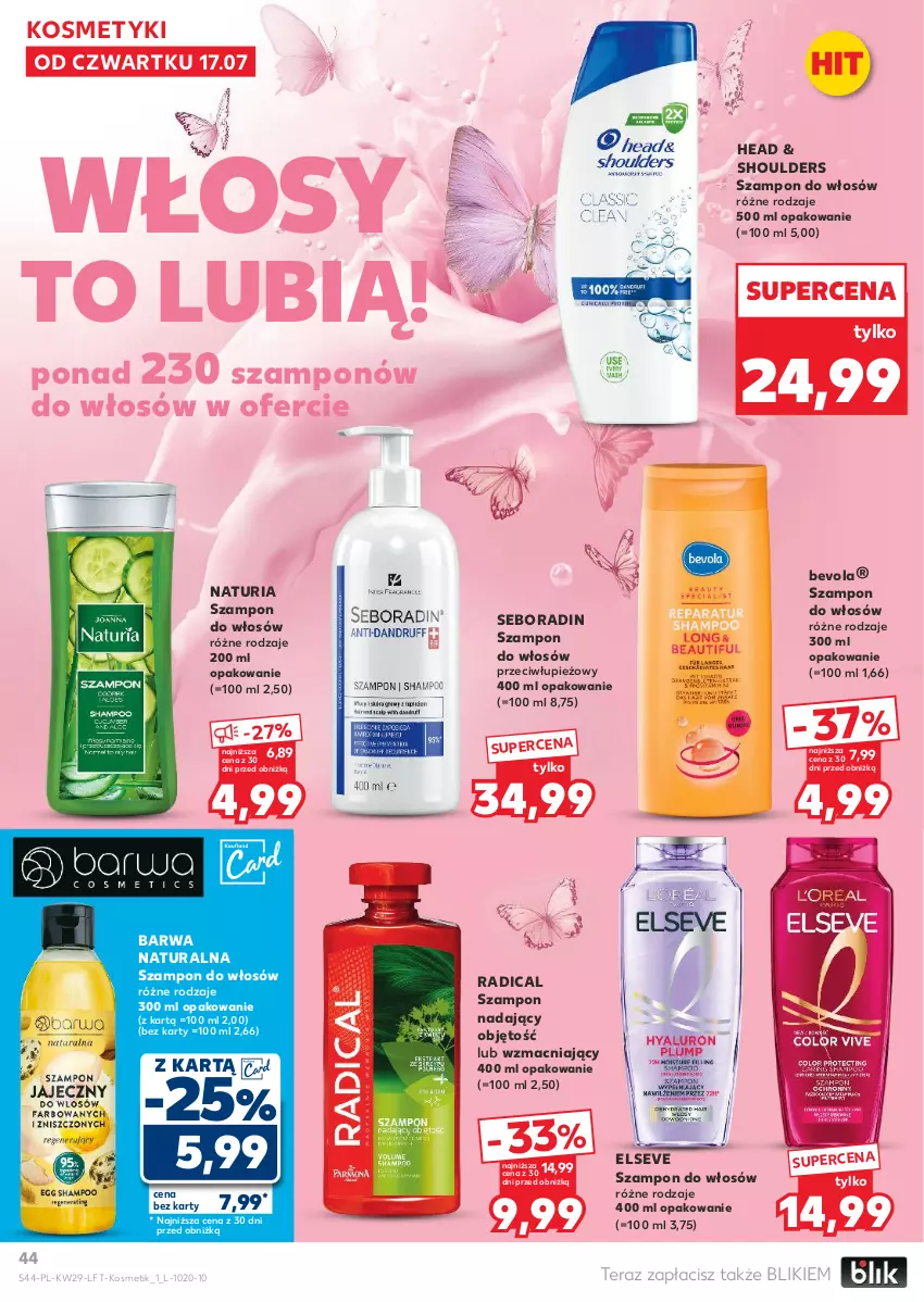 Gazetka promocyjna Kaufland - Gazetka tygodnia - ważna 17.07 do 23.07.2025 - strona 44 - produkty: Barwa Naturalna, Elseve, Seboradin, Szampon, Tera