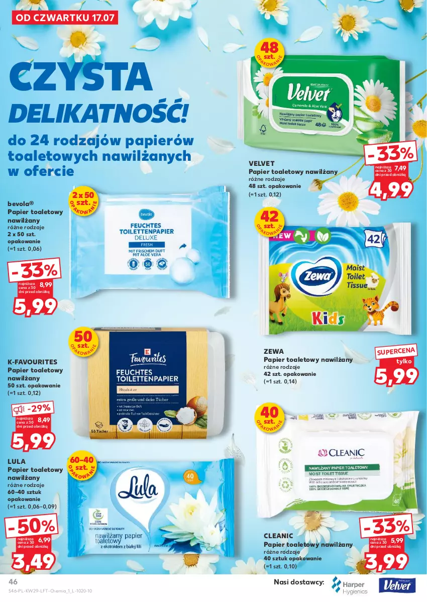 Gazetka promocyjna Kaufland - Gazetka tygodnia - ważna 17.07 do 23.07.2025 - strona 46 - produkty: Cleanic, Fa, Papier, Papier toaletowy, Velvet