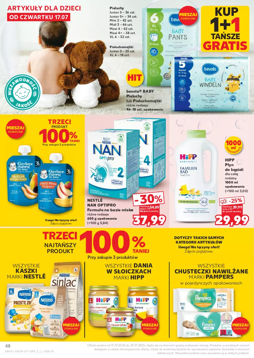 Gazetka promocyjna Kaufland - Gazetka tygodnia - ważna 17.07 do 23.07.2025 - strona 48 - produkty: Chusteczki, Dzieci, Gra, HiPP, Majtki, NAN Optipro, Nestlé, Pampers, Pieluchomajtki, Pieluchy, Płyn do kąpieli, Waga