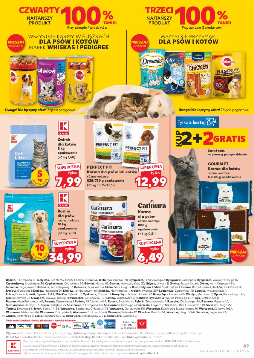 Gazetka promocyjna Kaufland - Gazetka tygodnia - ważna 17.07 do 23.07.2025 - strona 49 - produkty: Dres, Fa, Gra, Lion, Monte, O nas, Orka, Pedigree, Piast, Przysmaki, Sos, Telefon, Top, Waga, Whiskas