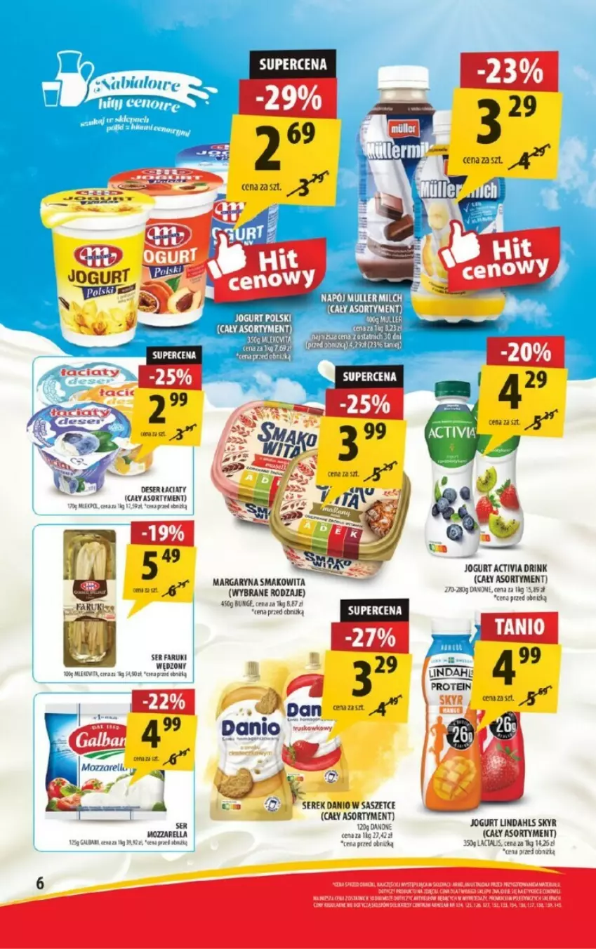 Gazetka promocyjna Arhelan - ważna 24.01 do 01.02.2025 - strona 17 - produkty: Activia, Danio, Deser, Fa, Jogurt, LG, Margaryna, Mozzarella, Ser, Smakowita