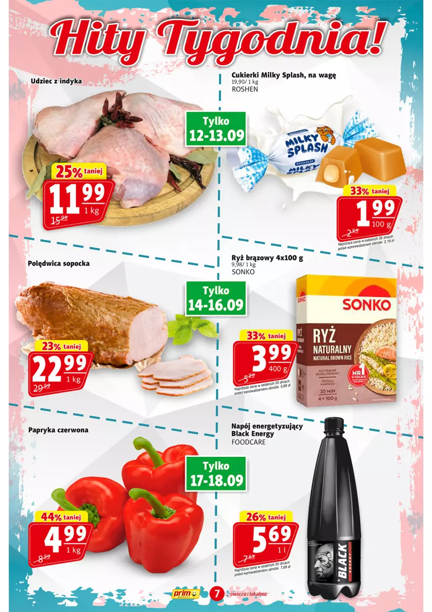 Gazetka promocyjna Prim Market - ważna 12.09 do 18.09.2024 - strona 7 - produkty: Cukier, Cukierki, Lack, Napój, Papryka, Papryka czerwona, Polędwica, Ryż, Sonko, Udziec z indyka