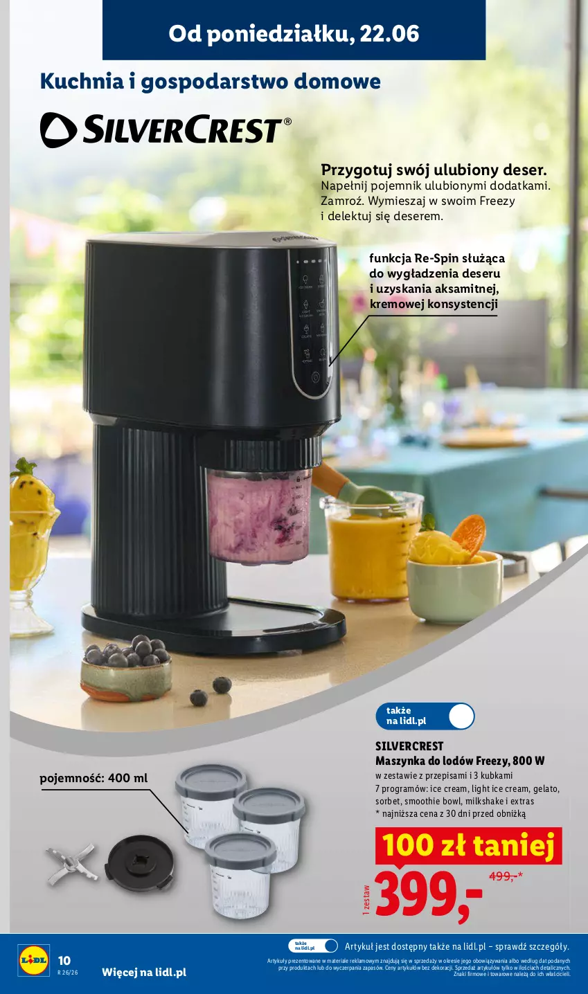 Gazetka promocyjna Lidl - Katalog ważny od 22.06 - ważna 22.06 do 27.06.2026 - strona 12 - produkty: Aksam, Deser, Gra, Kuchnia, Maszynka, Pojemnik, Ser, Silvercrest, Smoothie, Szynka