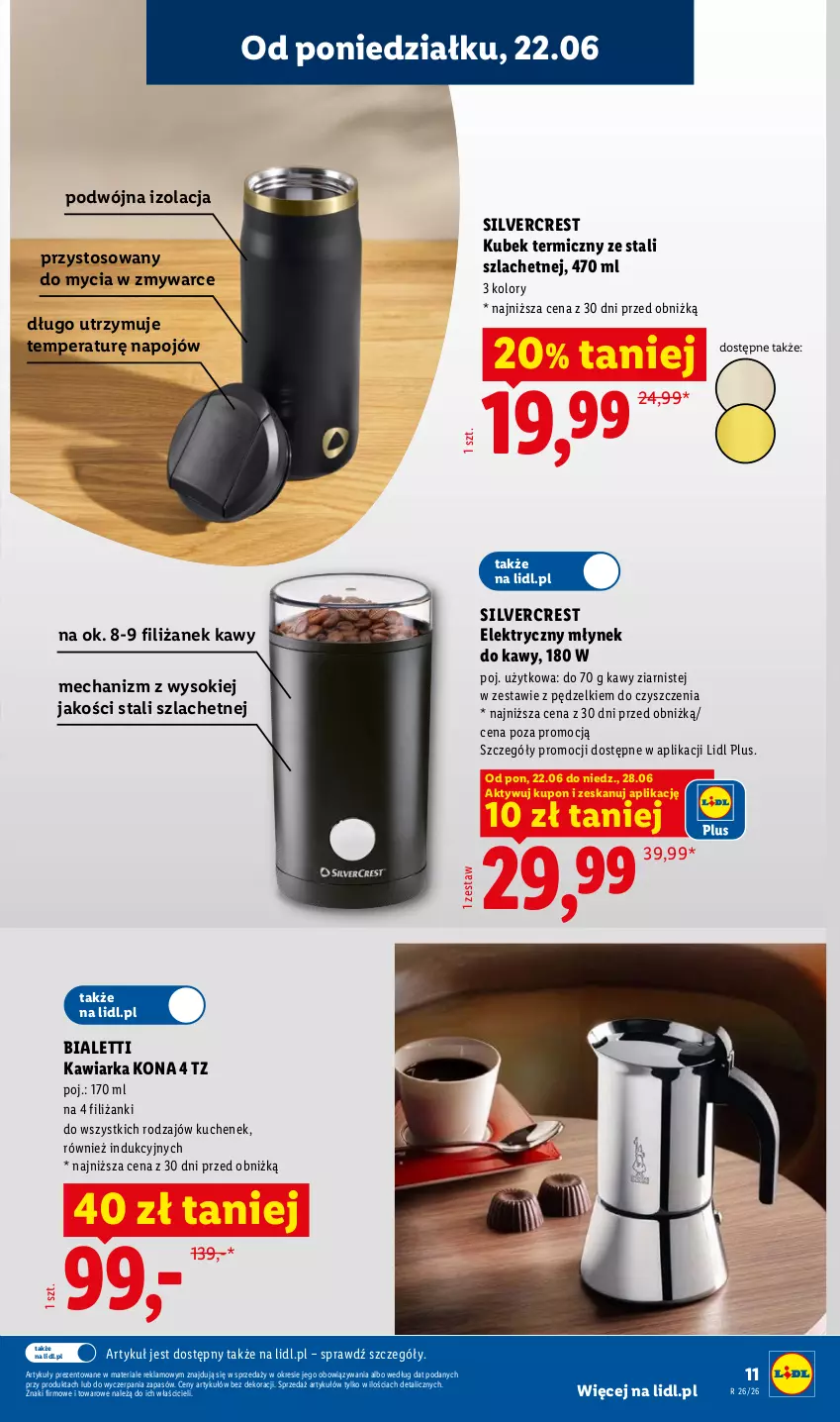 Gazetka promocyjna Lidl - Katalog ważny od 22.06 - ważna 22.06 do 27.06.2026 - strona 13 - produkty: Kawiarka, Kubek, Kubek termiczny, Młynek, Młynek do kawy, Silvercrest, Sok