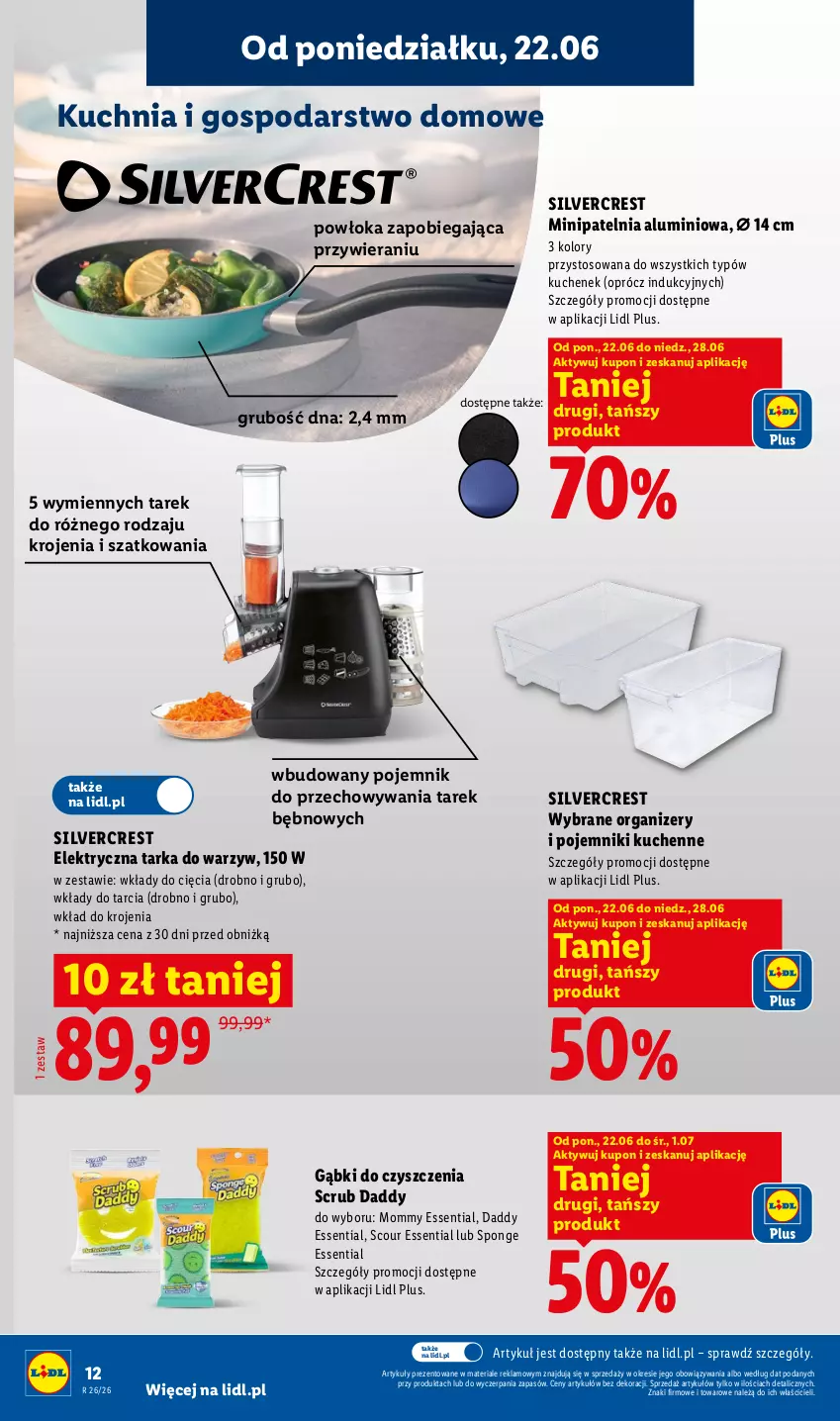 Gazetka promocyjna Lidl - Katalog ważny od 22.06 - ważna 22.06 do 27.06.2026 - strona 14 - produkty: Kuchnia, Organizer, Patelnia, Pojemnik, Pojemnik do przechowywania, Silvercrest, Tarka