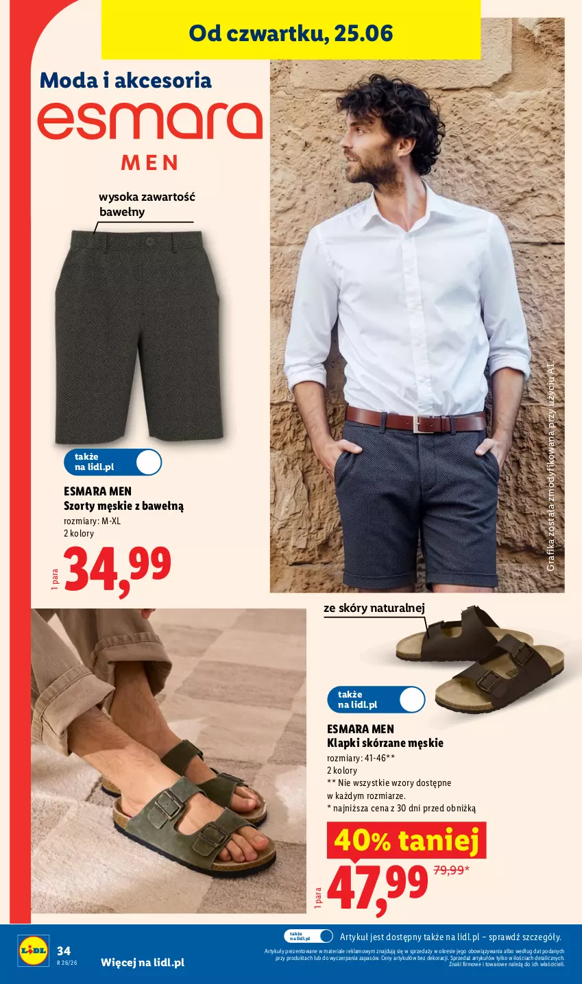 Gazetka promocyjna Lidl - Katalog ważny od 22.06 - ważna 22.06 do 27.06.2026 - strona 40 - produkty: Gra, Grafika, Klapki, Moda, Sok, Szorty
