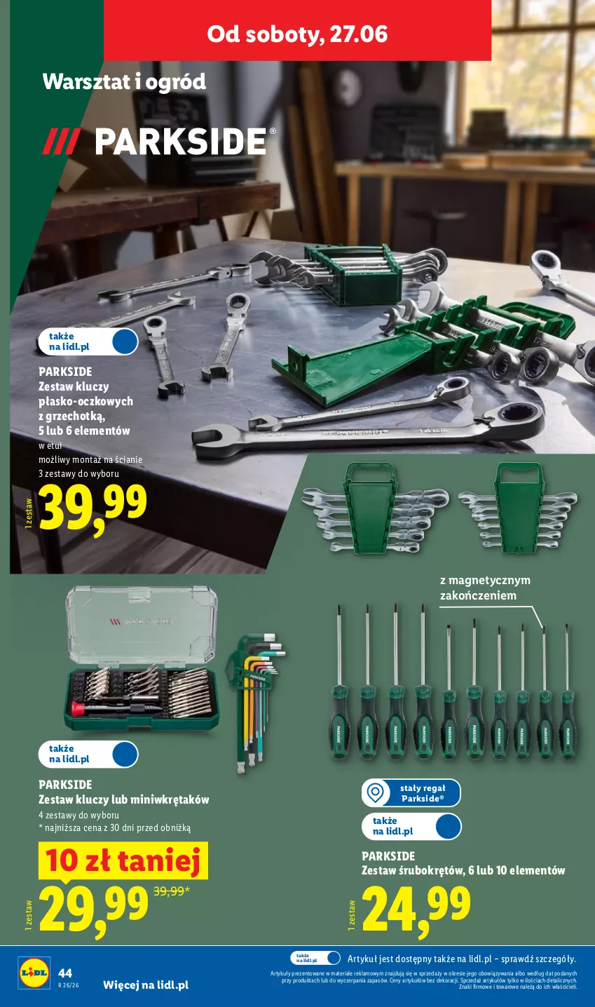 Gazetka promocyjna Lidl - Katalog ważny od 22.06 - ważna 22.06 do 27.06.2026 - strona 50 - produkty: Ogród, Parkside, Regał, Wkręt, Zestaw kluczy