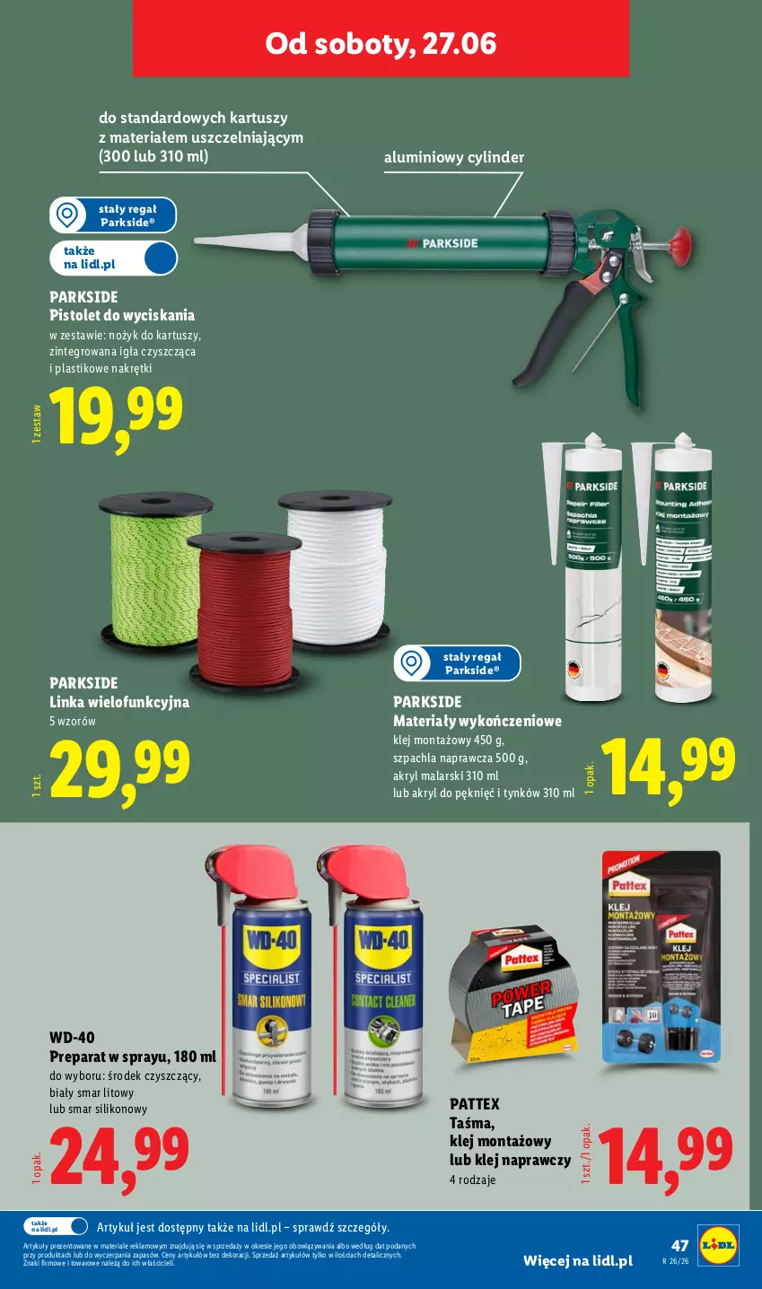 Gazetka promocyjna Lidl - Katalog ważny od 22.06 - ważna 22.06 do 27.06.2026 - strona 53 - produkty: Inka, Klej, Noż, Parkside, Pistolet, Regał, Tusz, WD-40
