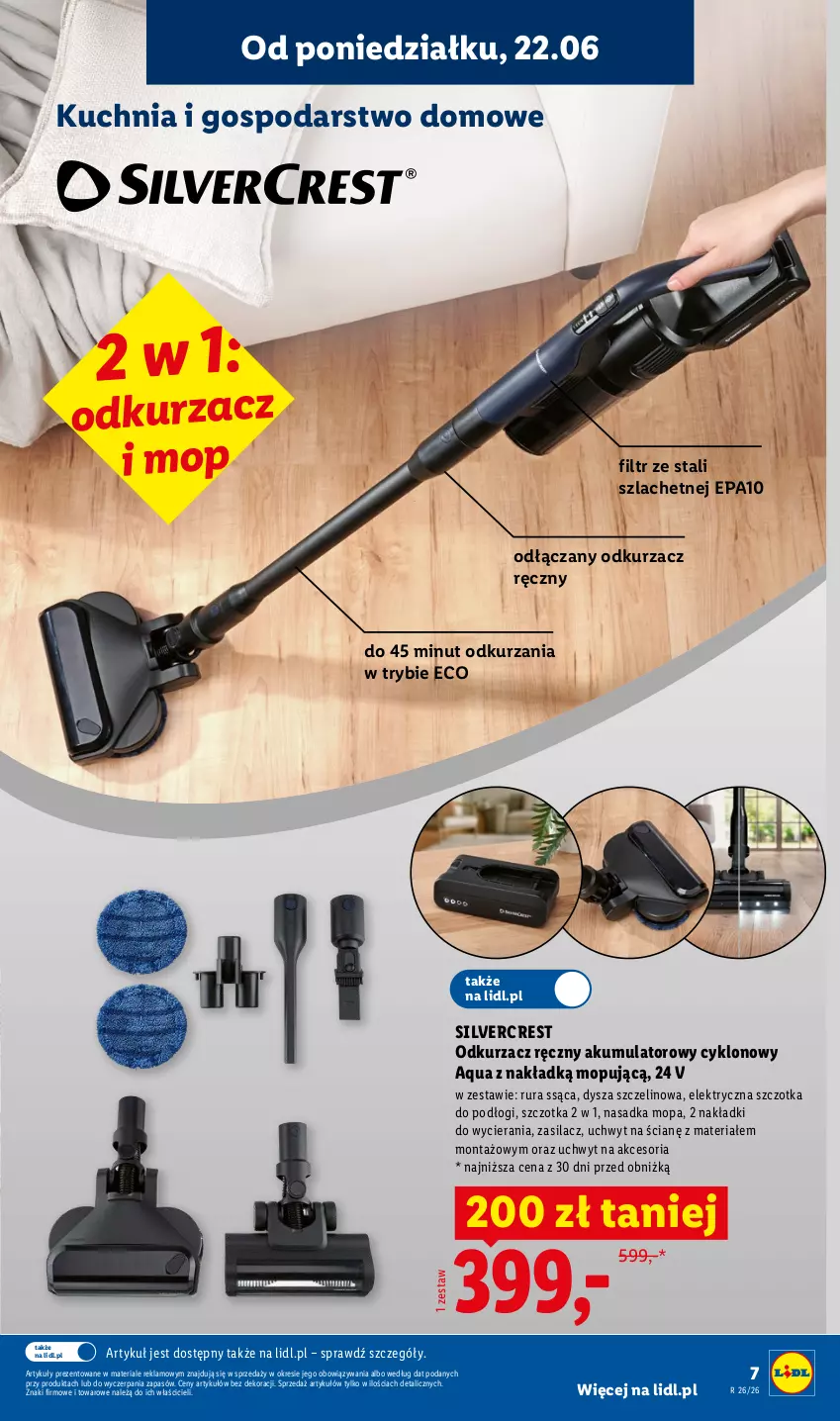 Gazetka promocyjna Lidl - Katalog ważny od 22.06 - ważna 22.06 do 27.06.2026 - strona 9 - produkty: Akumulator, Kuchnia, Mop, Odkurzacz, Rura, Silvercrest, Szczotka