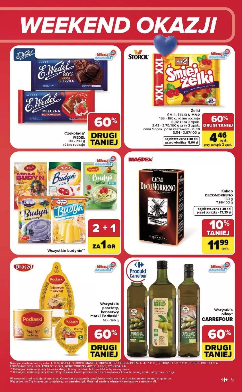 Gazetka promocyjna Carrefour - Gazetka Carrefour, Market w SUMIE od czwartku WEEKEND OKAZJI - ważna 11.06 do 13.06.2026 - strona 5 - produkty: Czekolada, Fa, Kakao, Pasztet, Podlaski, Ser