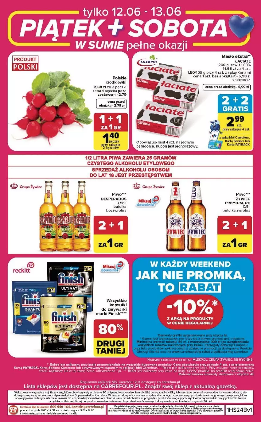 Gazetka promocyjna Carrefour - Gazetka Carrefour, Market w SUMIE od czwartku WEEKEND OKAZJI - ważna 11.06 do 13.06.2026 - strona 8 - produkty: Desperados, Fa, Finish, Gra, LG, Masło, Piwo, Por, Ryba, Saga, Zmywarki
