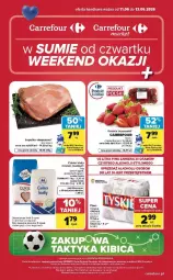 Gazetka promocyjna Carrefour - Gazetka Carrefour, Market w SUMIE od czwartku WEEKEND OKAZJI - Gazetka - ważna od 13.06 do 13.06.2026 - strona 1 - produkty: Piwa, Piwo, Gra, Cukier, Truskawki, Diamant, Tyskie, Rower, Fa