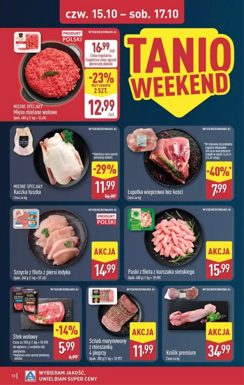 Gazetka promocyjna Aldi - Oferta weekendowa - ważna 15.10 do 17.10.2026 - strona 10 - produkty: Fa, Kurczak, Mięso, Mięso mielone, Stek, Stek wołowy