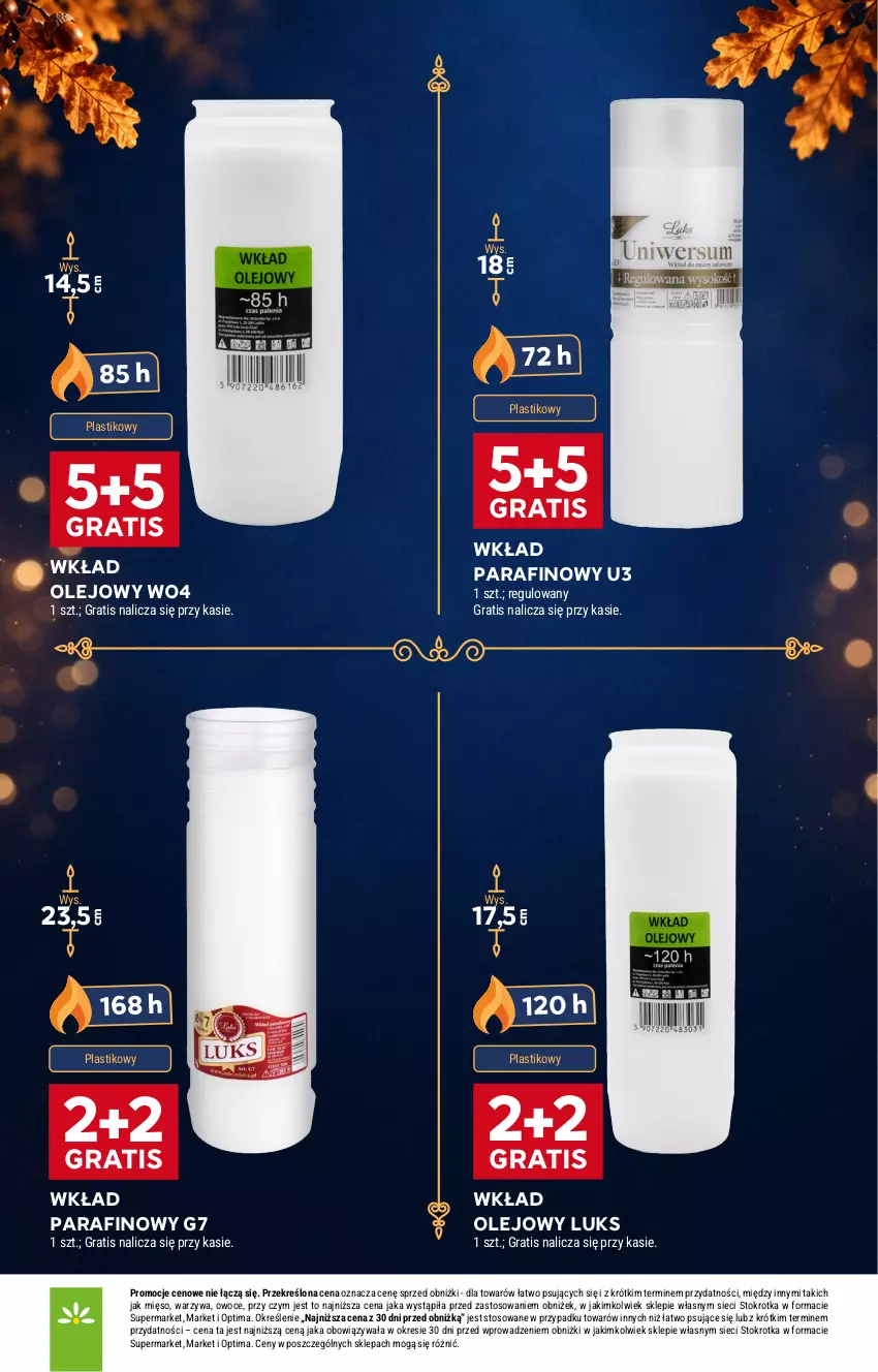 Gazetka promocyjna Stokrotka - Katalog Znicze - ważna 15.10 do 04.11.2026 - strona 11 - produkty: Gra, Mięso, Olej, Optima, Owoce, Warzywa, Wkład olejowy