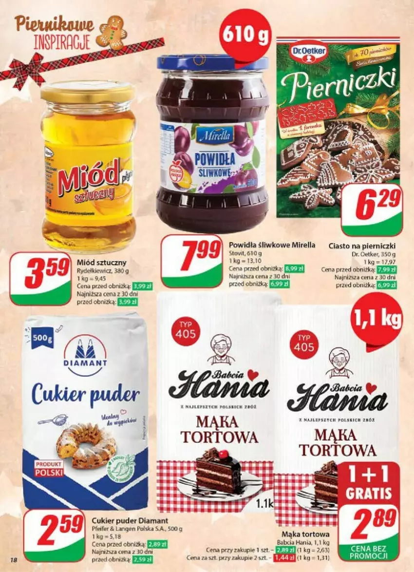 Gazetka promocyjna Dino - ważna 27.11 do 03.12.2024 - strona 10 - produkty: Cukier, Cukier puder, Diamant, Dr. Oetker, Mąka, Mąka tortowa, Miód, Puder