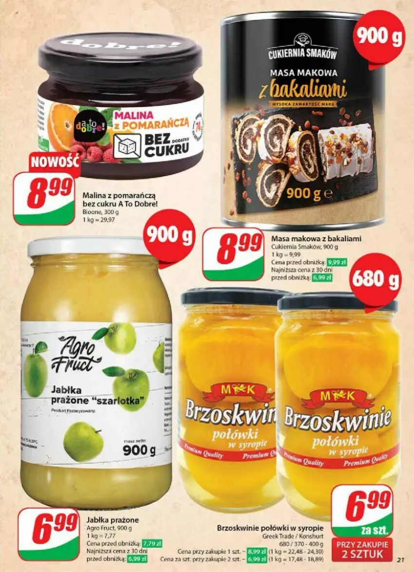 Gazetka promocyjna Dino - ważna 27.11 do 03.12.2024 - strona 14 - produkty: Brzoskwinie, Cukier, Jabłka, Jabłka prażone, Syrop, Szarlotka