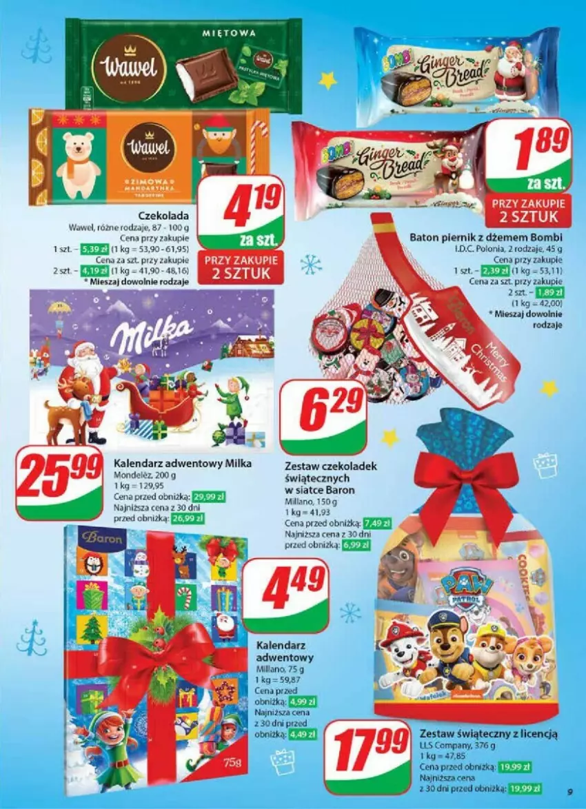 Gazetka promocyjna Dino - ważna 27.11 do 03.12.2024 - strona 70 - produkty: Baton, Czekolada, Dżem, Kalendarz, Kalendarz adwentowy, Milka, Mus, Piernik, Wawel