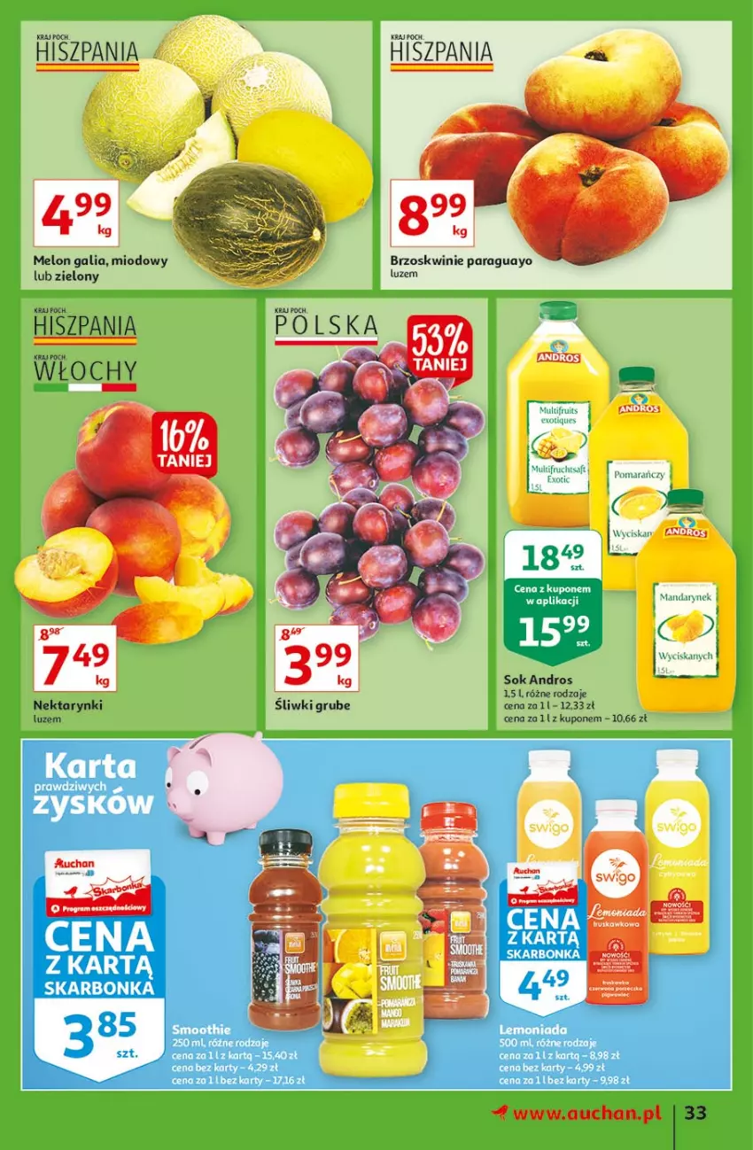 Gazetka promocyjna Auchan - Rysuje się kolorowy powrót do szkoły Hipermarkety - ważna 05.08 do 11.08.2021 - strona 33 - produkty: Brzoskwinie, Cif, Melon, Nektar, Sok