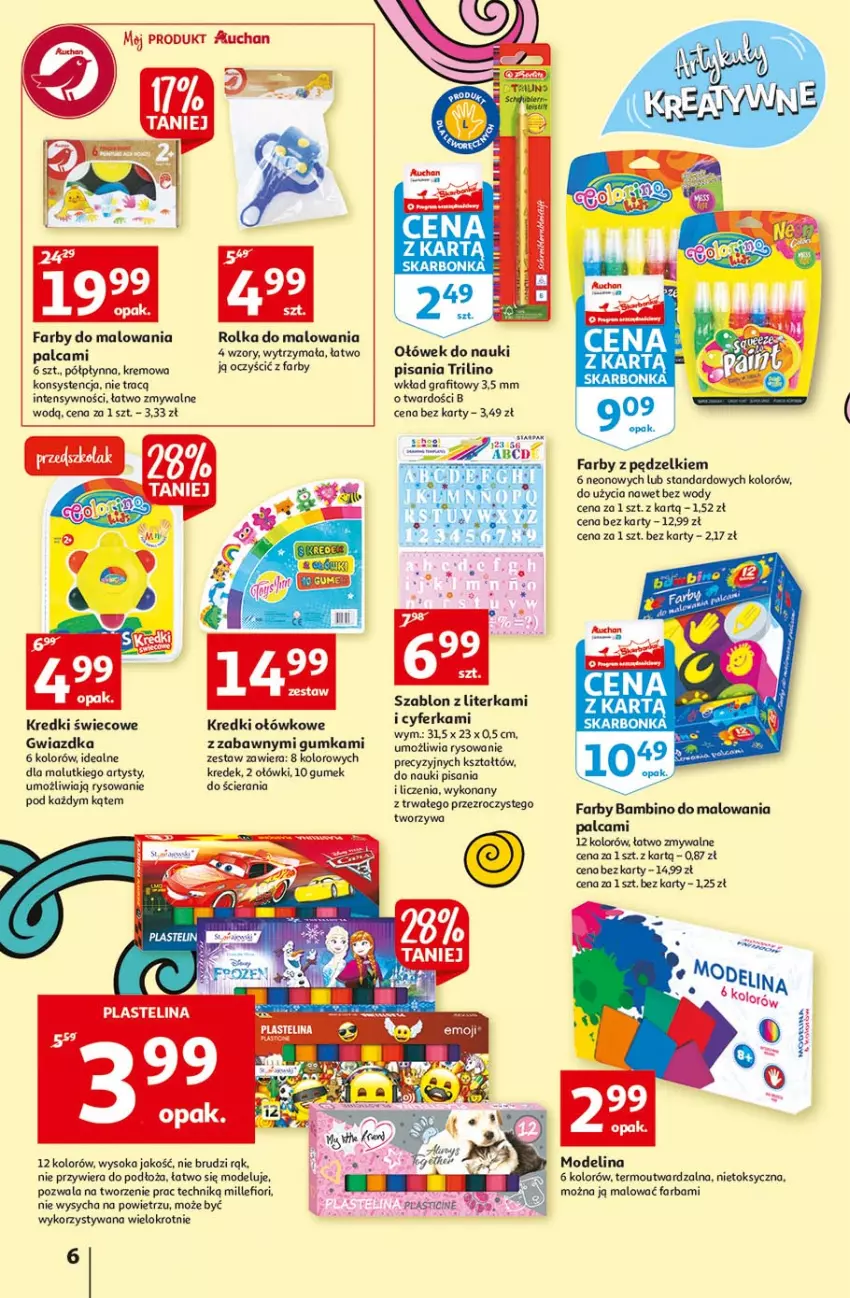 Gazetka promocyjna Auchan - Rysuje się kolorowy powrót do szkoły Hipermarkety - ważna 05.08 do 11.08.2021 - strona 6 - produkty: Fa, Gra, Outward, Plastelina, Sok