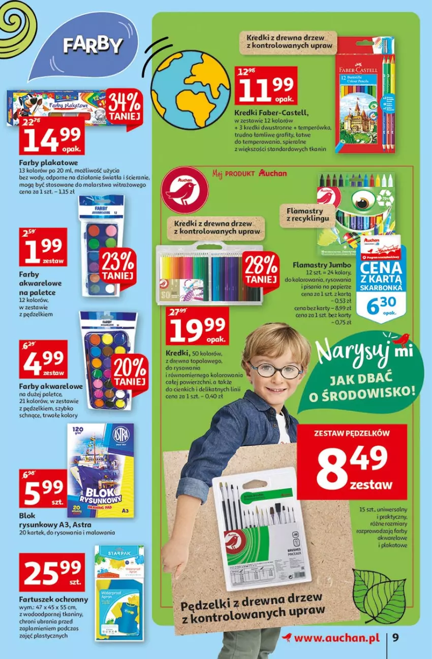 Gazetka promocyjna Auchan - Rysuje się kolorowy powrót do szkoły Hipermarkety - ważna 05.08 do 11.08.2021 - strona 9 - produkty: Fa, Flamastry, Gra, Papier, Por, Top, Tusz, Ubrania