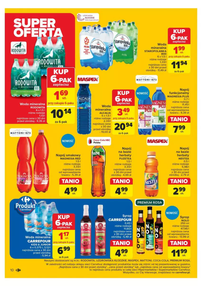 Gazetka promocyjna Carrefour - ważna 14.05 do 18.05.2024 - strona 4 - produkty: Coca-Cola, Fa, Napój, Staropolanka, Syrop, Woda