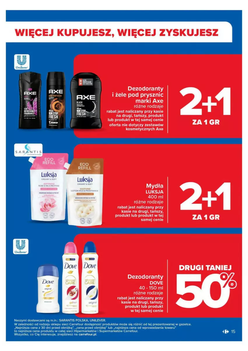 Gazetka promocyjna Carrefour - ważna 14.05 do 18.05.2024 - strona 9 - produkty: Dezodorant, Dove, Fa, LG, Luksja