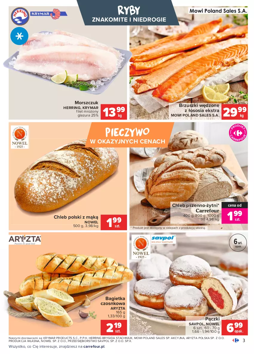 Gazetka promocyjna Carrefour - Gazetka Targi świeżości - ważna 10.05 do 17.05.2021 - strona 3 - produkty: Bagietka, Bagietka czosnkowa, Chleb, Glazura, Lazur, Piec, Pieczywo, Sos