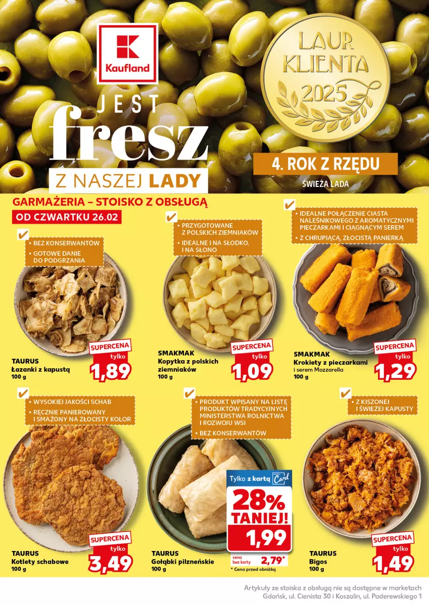 Gazetka promocyjna Kaufland - Mocny Start - ważna 02.03 do 04.03.2026 - strona 12 - produkty: Bigos, Kapustą, Kopytka, Kotlet, Krokiety, Mozzarella, Piec, Pieczarka, Ser