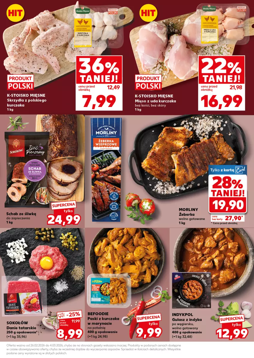 Gazetka promocyjna Kaufland - Mocny Start - ważna 02.03 do 04.03.2026 - strona 17 - produkty: Kurczak, Mięso, Mięso z uda kurczaka, Morliny, Piec, Sok, Sokołów